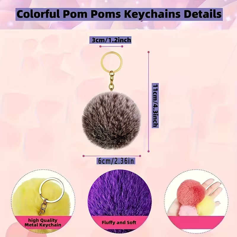 🧶Fluffy Pom Pom Keychain (1 PCS)